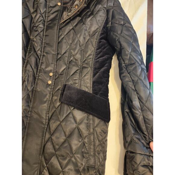 Vince Camuto Quilted Jacket Wome's Medium Black Riding Full Zip Parka Coat - Picture 7 of 8